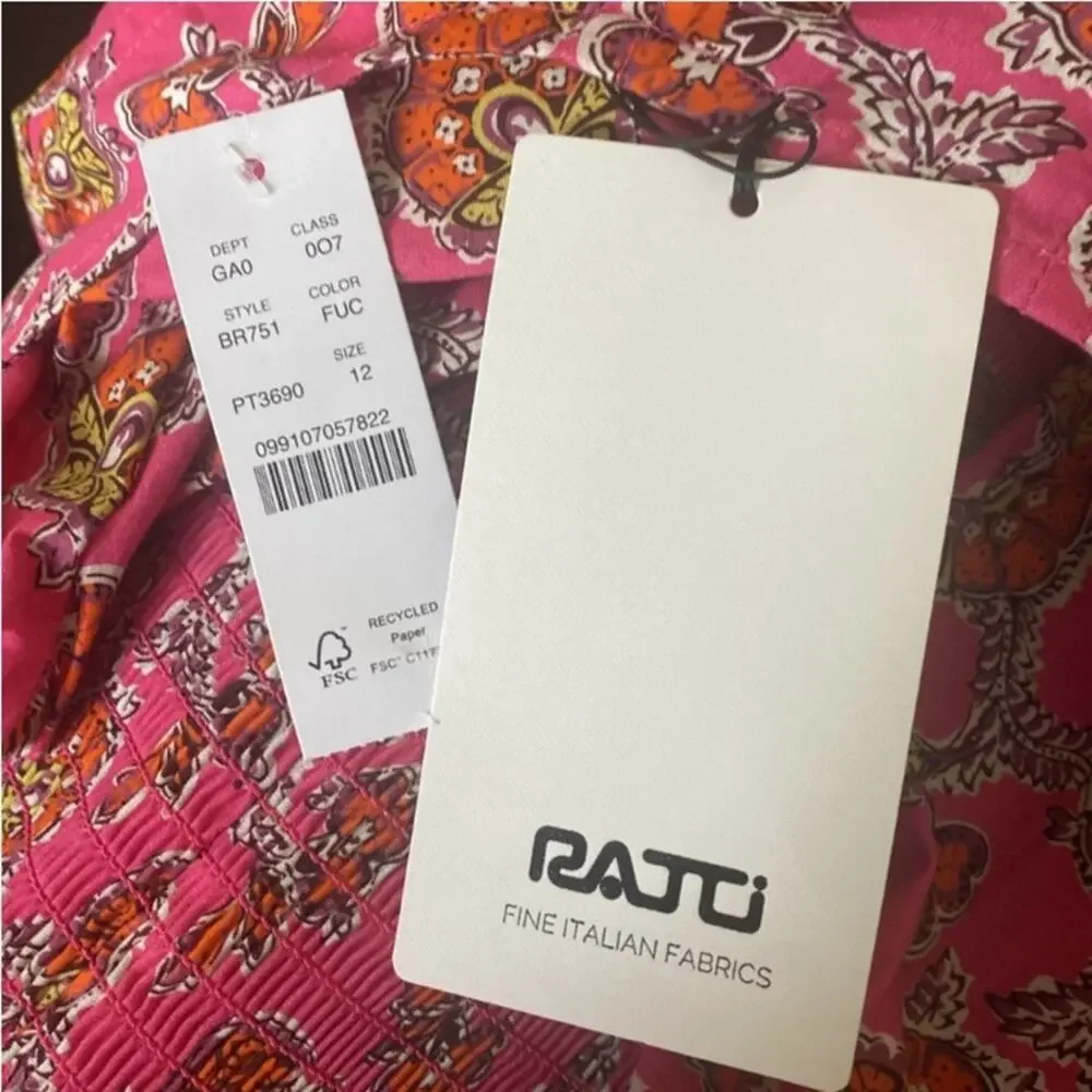 J. Crew Puff-sleeve squareneck top in Ratti® pink blooms print
